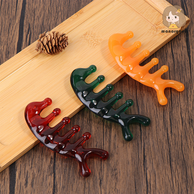 [LO] Lược massage kinh tuyến bằng nhựa Lược chải sừng bò rộng Guasha TH