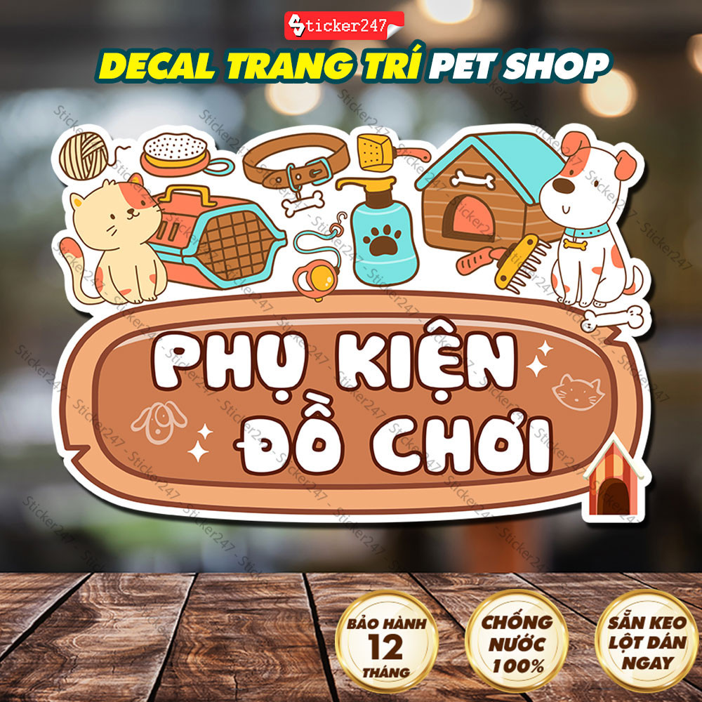 Decal Phụ Kiện Đồ Chơi Pet Shop 🍓𝑭𝒓𝒆𝒆𝒔𝒉𝒊𝒑 Hình Dán/Ép Plastic Trang Trí Pet Shop, Thức Ăn Chó Mèo, P