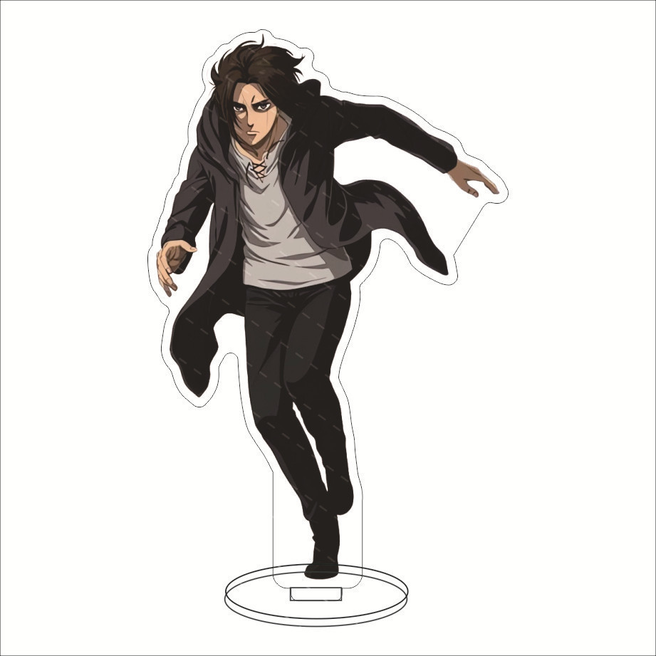 Móc Khoá, Mô Hình Standee Attack on Titan Acrylic Levi Mikasa Eren Trang Trí Bàn Học - zenda