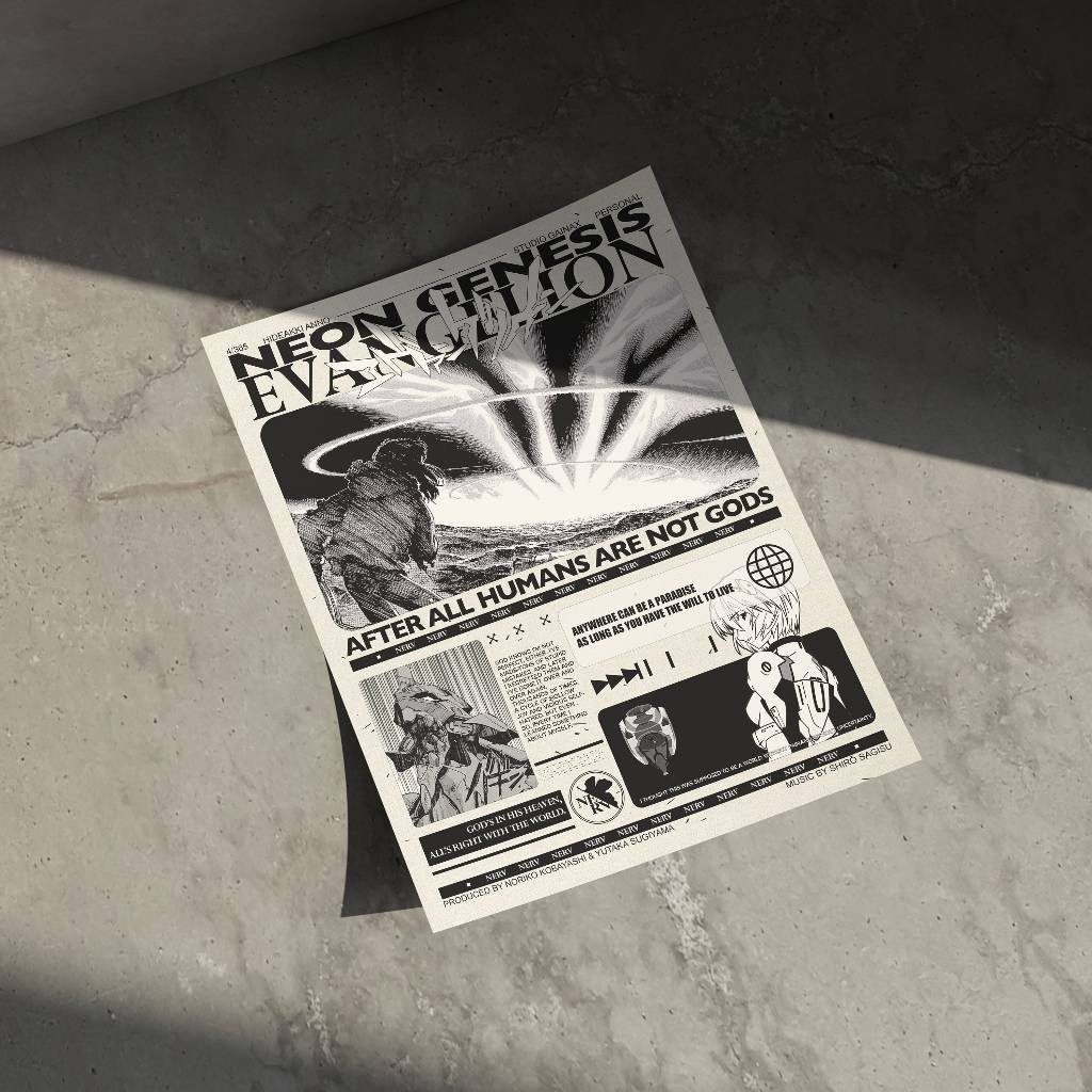 TRANH MANGA - Neon Genesis Evangelion: Death & Rebirth | Neon Genesis Evangelion Poster- Tranh Decal