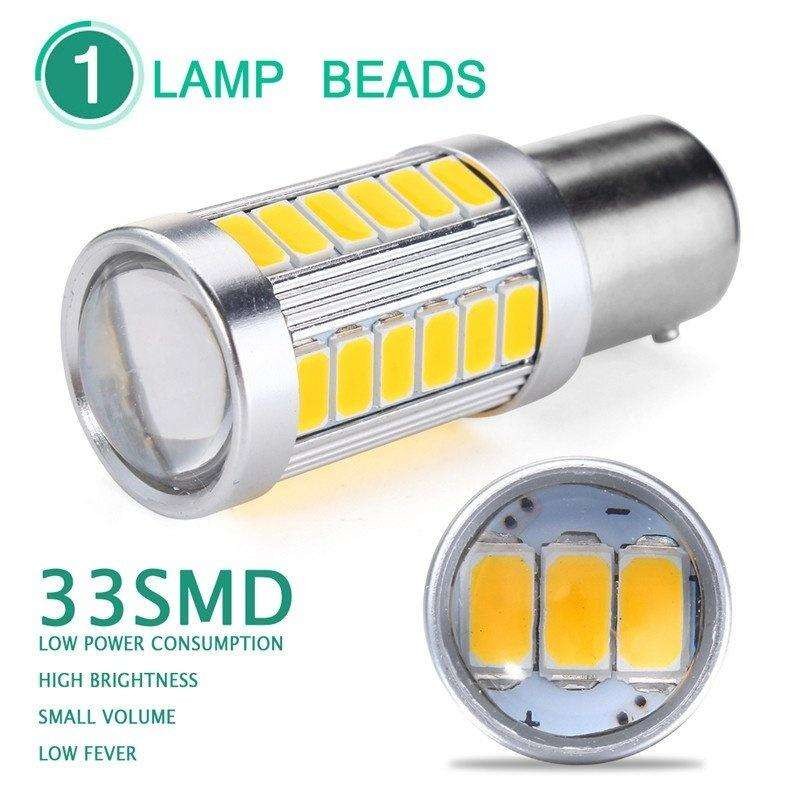 Alithai 1156 BA15S P21W Tín hiệu rẽ nhấp nháy nhanh Cặp đơn xung quanh xe (Ổ cắm Prong) (Cam)