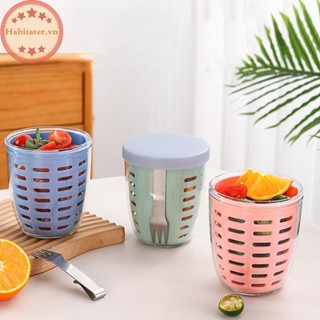 Tater Hai Lớp Trái Cây Kín Cốc Bảo Quản Có Nĩa Rau Trái Cây Tươi Hộp Đựng Salad Ngũ Cốc Hạt Trái Cây Cốc Đồ Dùng Nhà Bếp VN