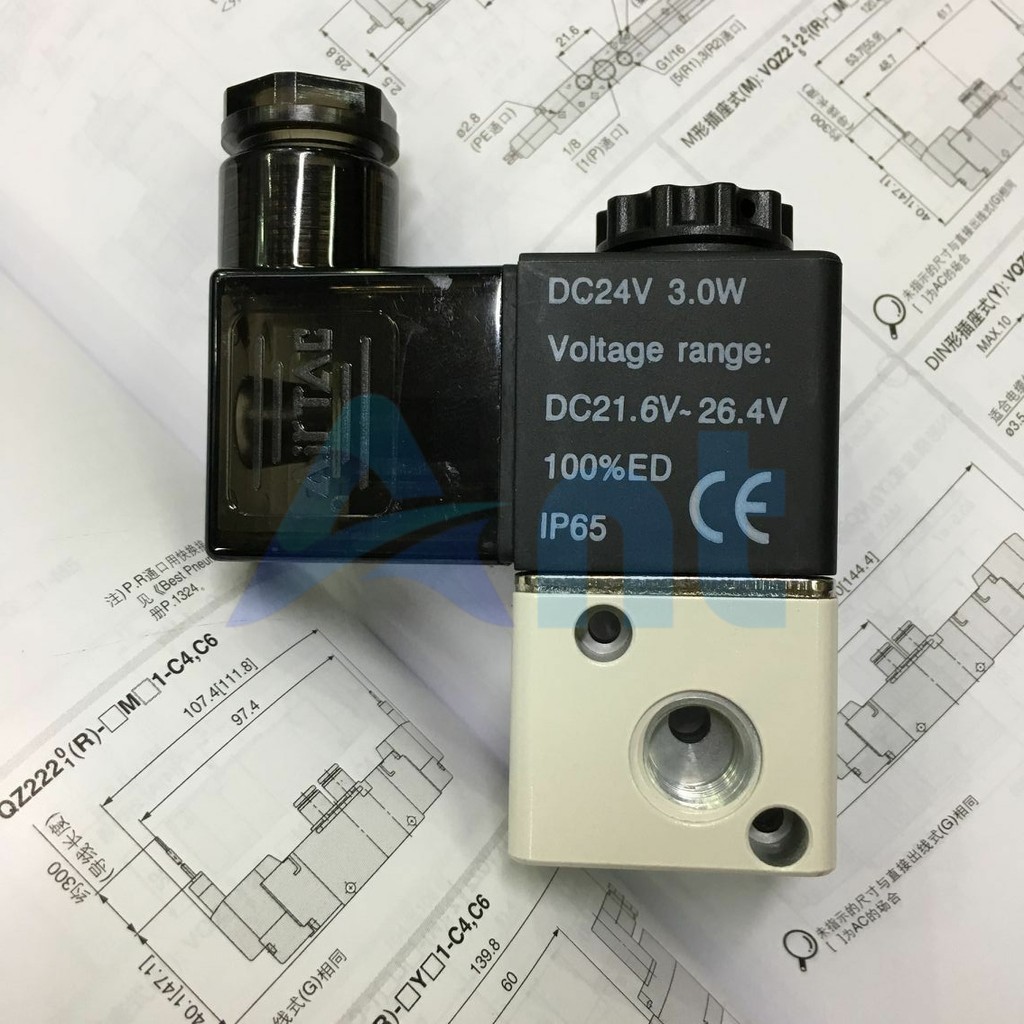 Van Điện Từ Chính Hãng Airtac  Hai Vị Trí Ba Chiều Tác Động Trực Tiếp 3v1-06
