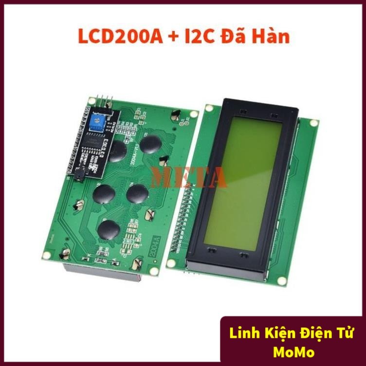 Màn hình LCD2004 LCD2004A xanh lá, kèm mạch chuyển đổi I2C