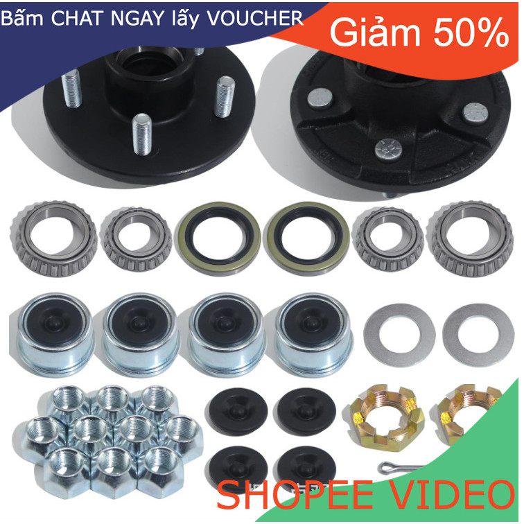 (Ship2tuan) 2 bộ xe kéo 3500 pound RV xe kéo cầu chống phanh HUB Bộ