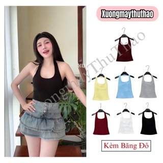 [ TẶNG BĂNG ĐÔ] Áo Cổ Yếm Ôm Body Quyến Rũ Năng Động Nhiều Màu Chất Cotton Zip Thoáng Mát