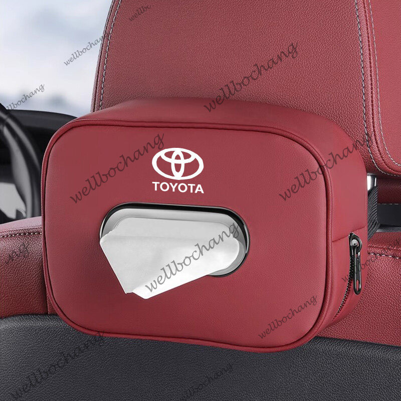 Ghế Ô Tô Lưng Da Khăn Giấy Hộp Bảo Quản Phụ Kiện Nội Thất Cho Xe Toyota Avanza Innova Veloz Fortuner