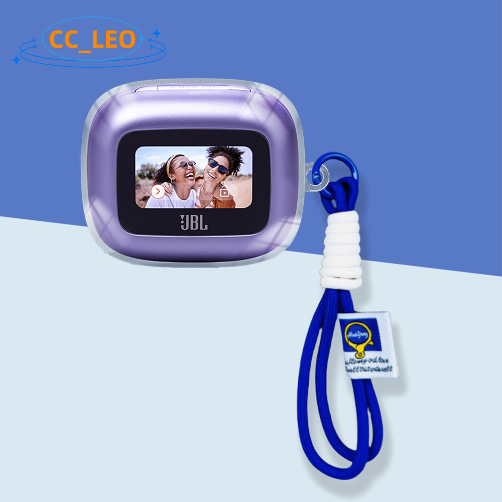 Dành Cho JBL Live Beam 3 Ốp Lưng Mềm Trong Suốt Dây Buộc Dễ Thương Mặt Dây Chuyền JBL Live Buds 3 Vỏ