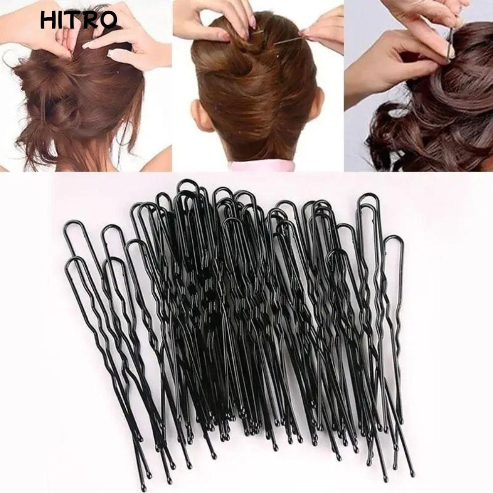 HITRO 60 / 240 Chiếc Kẹp Tóc Nữ, Kẹp Tóc Đen Hình Chữ U Vô Hình, Kẹp Tóc Sóng BB