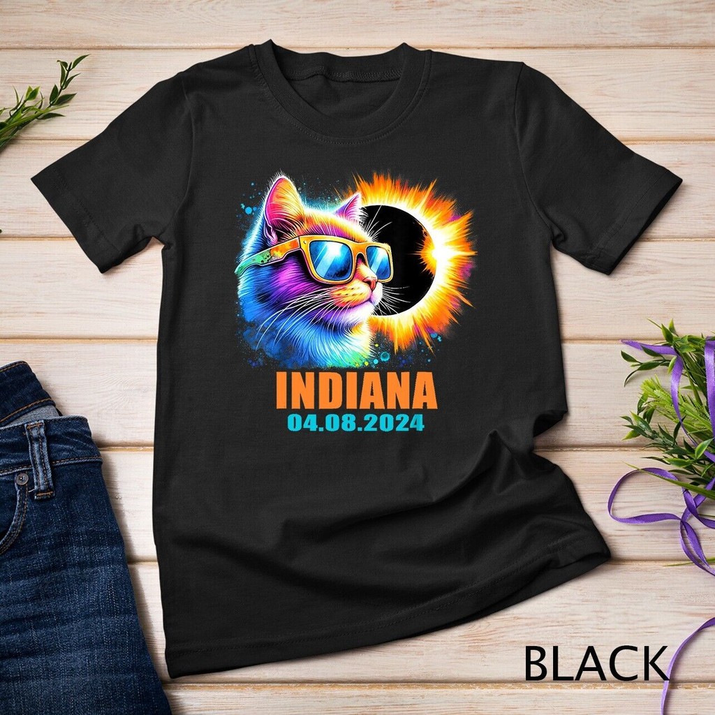 Indiana Total Solar Eclipse 2024 Cat Solar Eclipse Áo thun kính