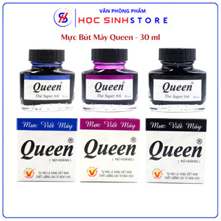 Mực Bút Máy Queen 30ml FPI-01 Chất Lượng Cao, Mực Xanh/Tím/Đen (1 lọ/ 2 lọ)