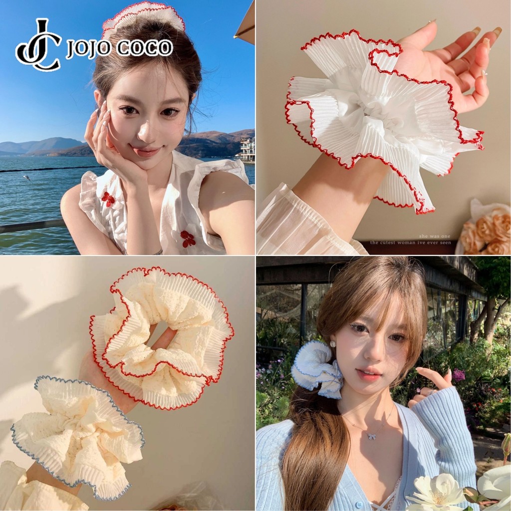 Jojo COCO Phụ kiện tóc buộc tóc ren trắng đẹp