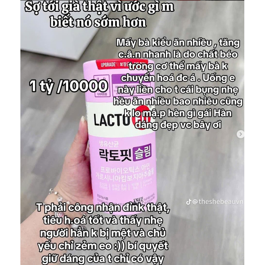 Men vi sinh Lacto Fit Slim hồng 60 gói