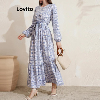 Đầm Lovito họa tiết hoa xếp tầng phong cách thanh lịch cho nữ LNL247