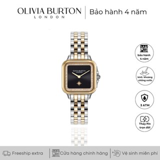 Đồng hồ nữ Olivia Burton Grosvenor Black Gold Classic màu Đen Vàng 28mm dây kim loại