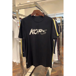 Michael KORS Áo thun nam cổ điển mới in hình giản dị áo sơ mi ngắn tay cổ tròn