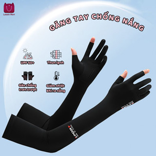 Găng Tay Chống Nắng Nam Nữ Dài SPORT Xỏ Hở Ngón Chống Tia UV, Bao Tay Ống Tay Lái Xe Máy Chống Trượt