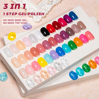 MEET ACROSS One Step Nail Gel Ba Lan Màu Khỏa Thân Ngâm Tắt UV Nail Gel Varnish 7ml