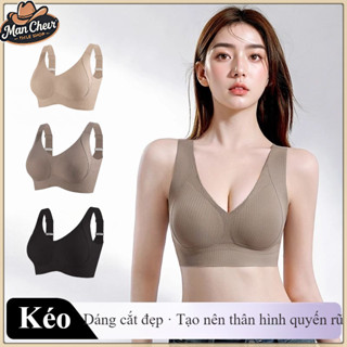 【MANCHER Áo lót không gọng su đúc nâng ngực chống tụt, che mỡ lưng thời trang