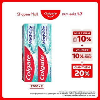 Bộ 2 Kem đánh răng Colgate MaxWhite tinh thể the mát, làm trắng răng trong 2 tuần