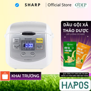 Nồi cơm điện tử Sharp KS-COM08V-SL 0.72 Lít 450W [Cỡ nhỏ, Mâm nhiệt 2D] - HAPOS HSA