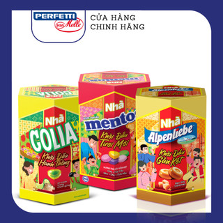  Hộp Lục Giác Kẹo Tết - Kẹo Alpenliebe Mentos Golia Hương sữa caramen trái cây hỗn hợp hương chanh gừng 