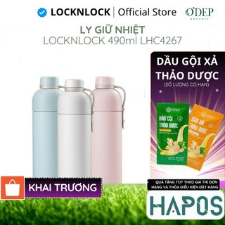  Bình giữ nhiệt LocknLock 490ml Chính hãng màu Pastel hiện đại có quai xách giữ nhiệt lâu LHC4267 - HAPOS HSA 