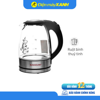 Bình đun siêu tốc thủy tinh SUNHOUSE 1.7 lít SHD1217 Đen