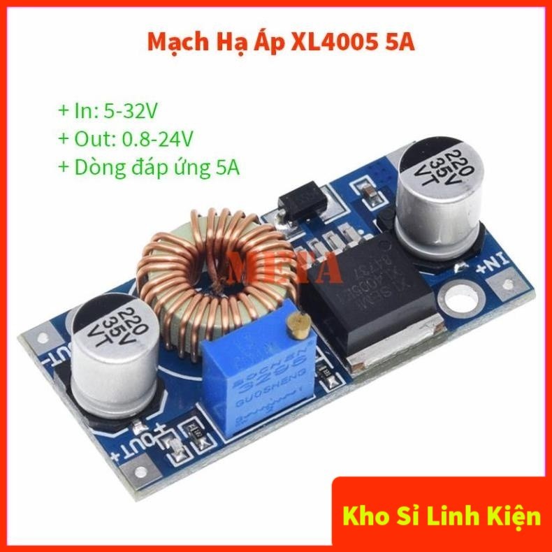 Mạch hạ áp Buck XL4005 5A DC-DC (Vào 5-32VDC Ra 0.8-24VDC)
