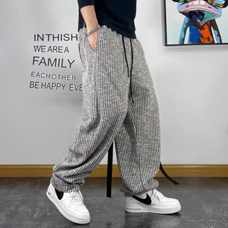  Quần mùa xuân phiên bản Hàn Quốc rộng rãi Quần Ống Đứng Nam 2024 mẫu mới dễ phối sọc đẹp trai kiểu Mỹ 