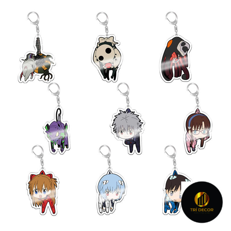 Neon Genesis Evangelion Asuka bao quanh EVA Ayanami Rei Unit-01 mặt dây chuyền móc chìa khóa anime
