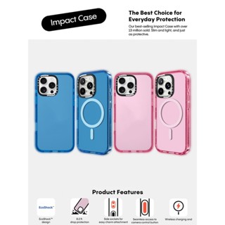 CASECASE X Sky Blue & Pink Fizz Màu Trong Suốt Cứng Hút Từ Tính Tác Động Dành Cho Apple IPhone 12 13 14 15 16 Pro Max Plus Có Hộp