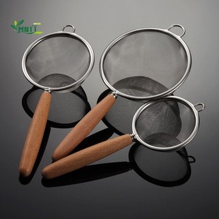 MNTT Lọc Dầu Nấu Ăn Chắc Chắn Dây Sữa Đậu Nành Lọc Mịn Dư Lượng Tay Cầm Bằng Gỗ Bột Lọc