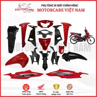 (Có bán lẻ) Dàn áo | Bộ nhựa Wave Alpha 110cc K89 năm 2024 - Phiên bản tiêu chuẩn - Màu Đỏ R389 chính hãng Honda - ĐTP