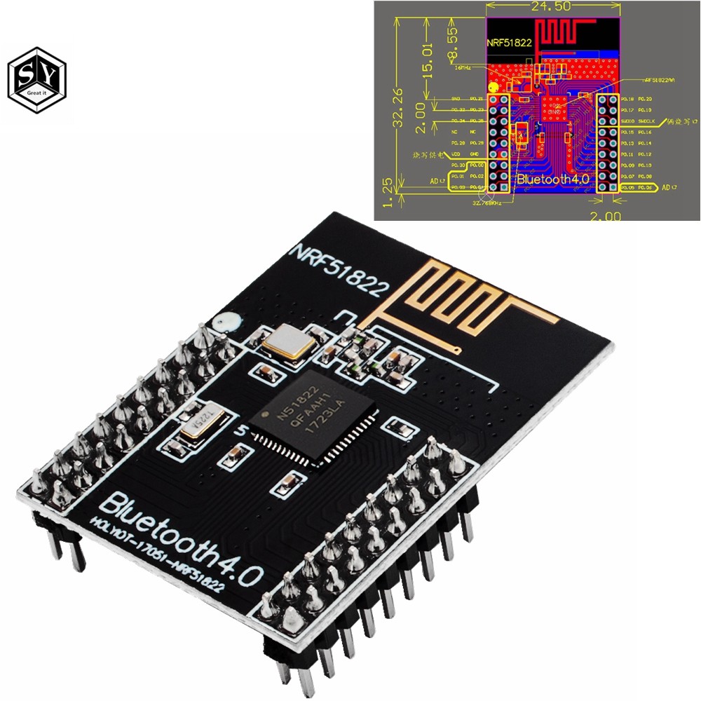 Mô-đun không dây BAISHUN NRF51822 Mô-đun giao tiếp không dây Mô-đun Bluetooth / mô-đun zigbee / DMX5