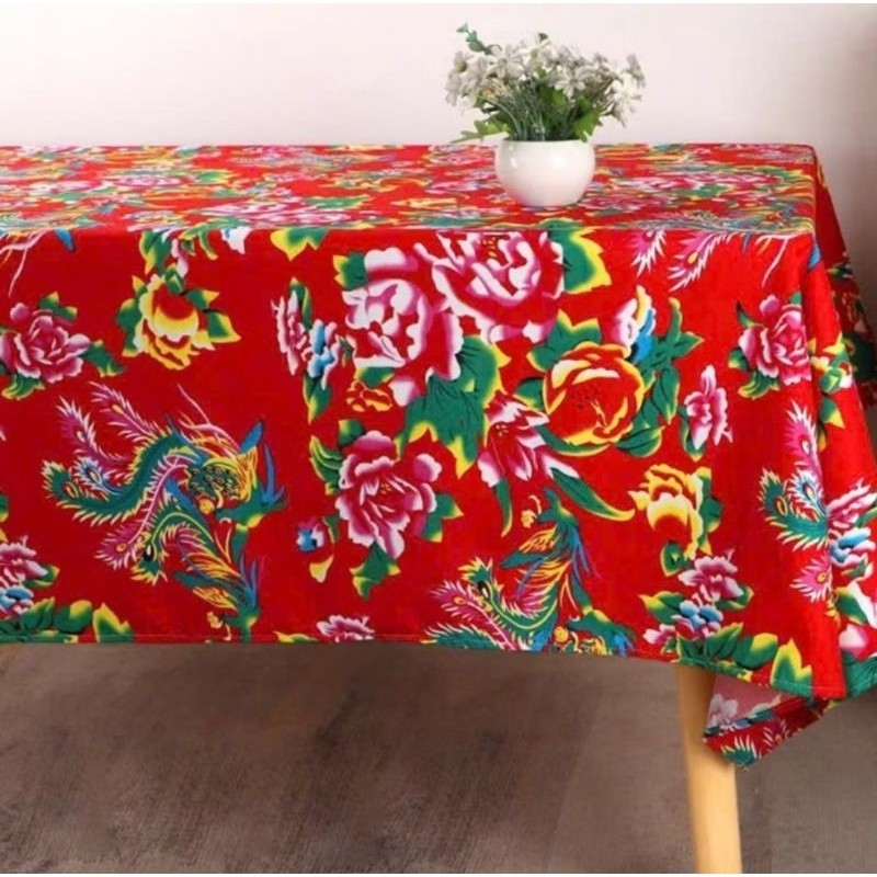 Khăn Trải Bàn Con Công trang trí Lễ Tết, Trải Bàn Chăn Con Công Decor Bàn Quán Cafe