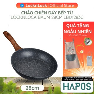Chảo chống dính đáy từ LocknLock Chính hãng, đường kính to 28cm, 1 tay cầm giả gỗ LBU1283C - HAPOS MALL OFFICIAL