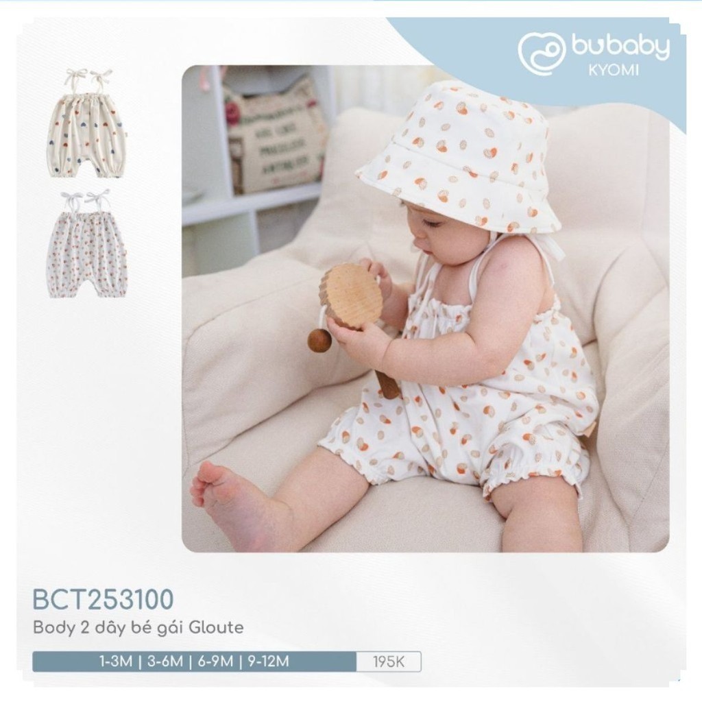 [BU Baby] (1-12M) Body 2 dây bé gái Gloute - BCT253100 - [BU Baby] body - [BU Baby] bé gái - [BU Bab