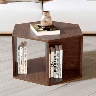  Bàn trà 6 cạnh kệ gỗ lục giác đầu giường giá để đèn ngủ trang trí nội thất bàn uống nước hiện đại 