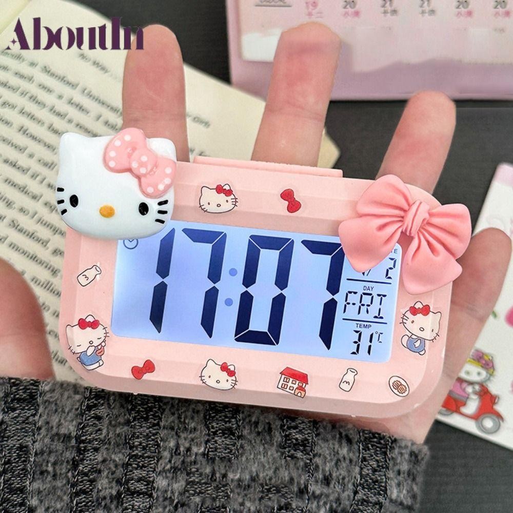 Đồng hồ kỹ thuật số LED GIỚI THIỆU, Báo thức Sanrio Hello Kitty Đồng hồ báo thức hoạt hình đa chức năng, Kawaii Mini có đèn ngủ Đồng hồ để bàn dễ thương Ký túc xá sinh viên