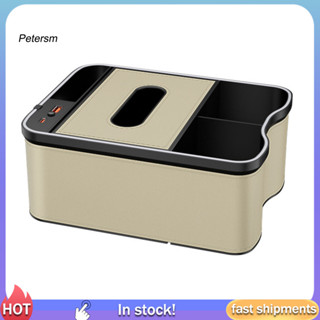 Phụ kiện nội thất ô tô PP Hộp lưu trữ tay vịn ô tô có cổng sạc và đèn Led Bộ sắp xếp công suất lớn cho bảng điều khiển ô tô có hộp đựng khăn giấy