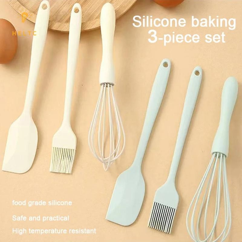 ⚡12h⚡[Trn] 3 Bộ Nướng Bánh Silicon Cấp Thực Phẩm Chịu Nhiệt Kem Cạo Trứng Đánh Mỡ Bàn Chải Dụng Cụ Nướng Bánh Nhà Bếp [24h shipping]