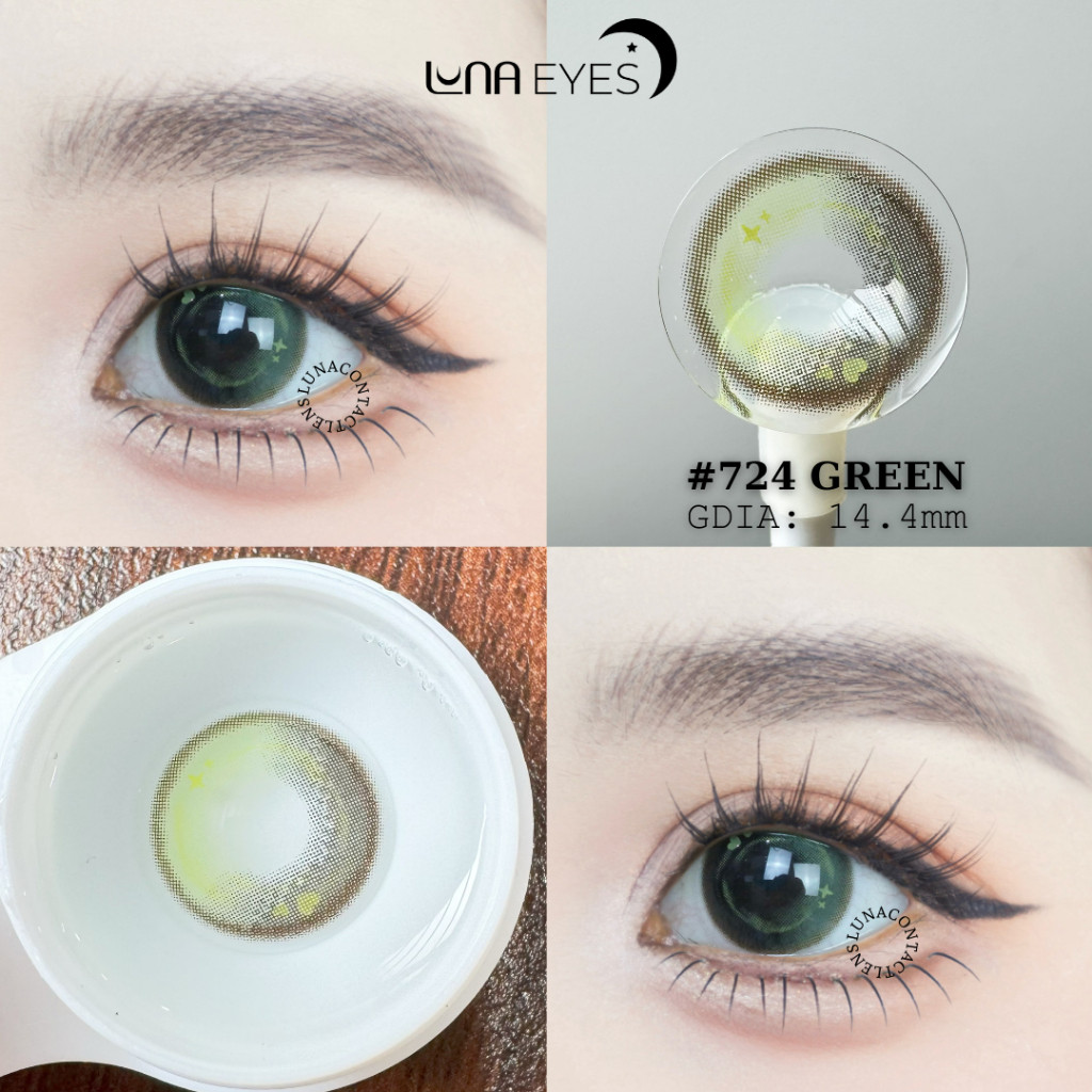 [1 Year] Kính Áp Tròng LUNA EYES 724 GREEN - Lens Size To