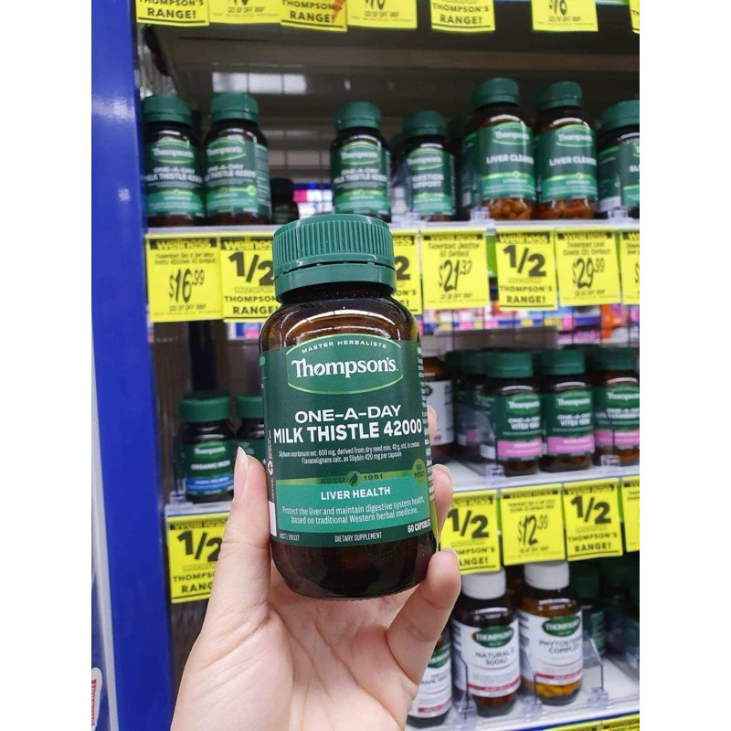 Viên Uống Bổ Gan Thompson's One-A-Day Milk Thistle 42000mg 60 Viên Úc