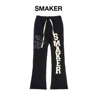 [SMAKER] Quần dài màu đen thêu - PATCH LOGO SWEAT PANTS IN BLACK