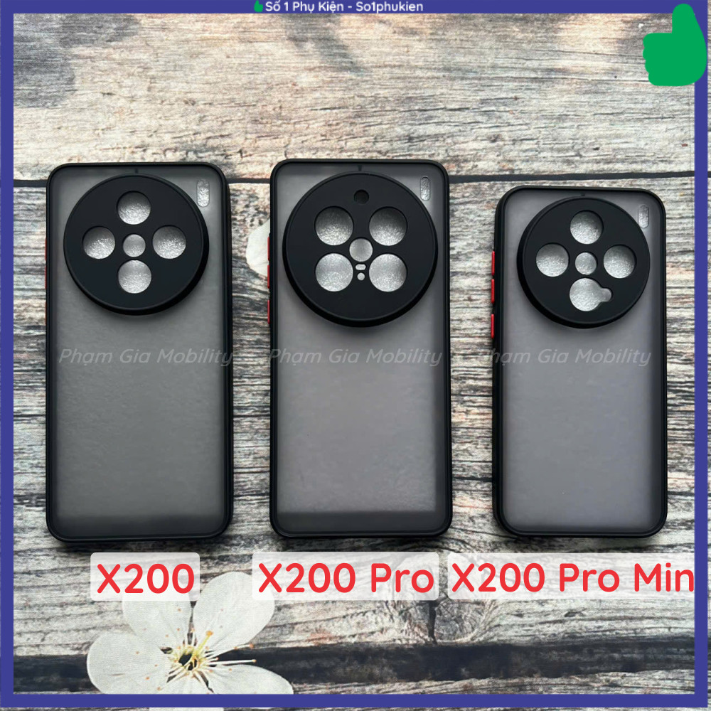 Ốp lưng Vivo X200 5G/ X200 Pro 5G/ X200 Pro Mini lưng nhám chống ố, chống bẩn, viền màu và loại bảo 