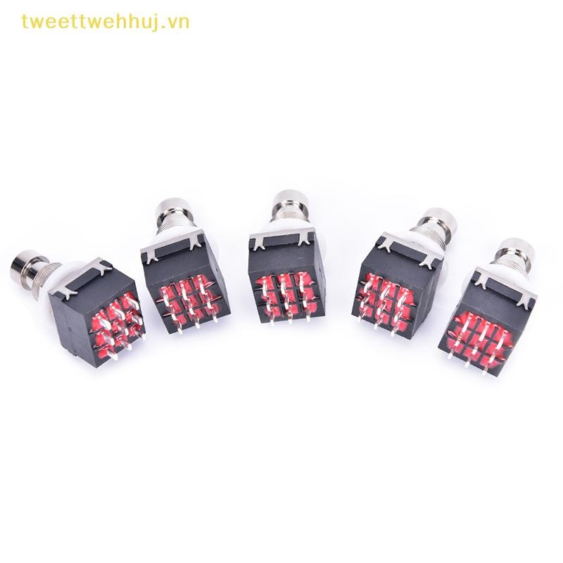 Nhíp 5 Chiếc 3PDT 9 Chân Guitar Hiệu Ứng Stomp Switch Bàn Đạp Hộp Chân Kim Loại True Bypass VN