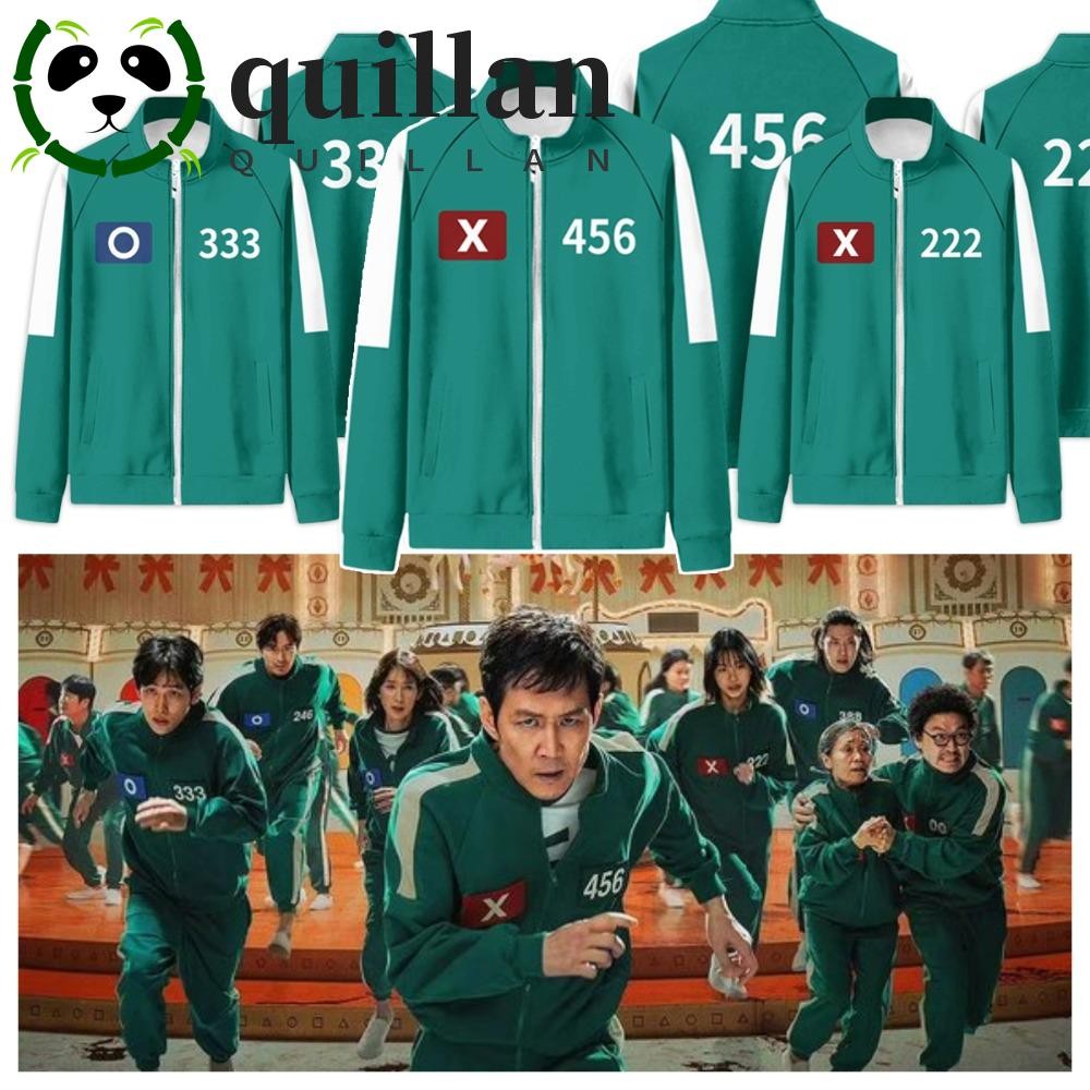 Quillan Squid Game Áo khoác Hoodie, Áo nỉ trò chơi Calamari Seong Gi-hun Trang phục hóa trang, Thườn