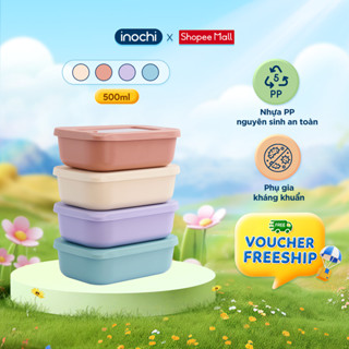 Hộp bảo quản thực phẩm Hokkaido Inochi 500ml, nhựa PP nguyên sinh (giao màu ngẫu nhiên)