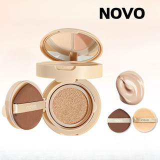  NOVO Air Cushion Concealer 3 Trong 1 Đệm Không Khí Ba Lớp Che Khuyết Điểm Dưỡng Ẩm Lỗ Chân Lông Bao Da Kiểm Soát Dầu Trang Điểm Và Chống Nước 